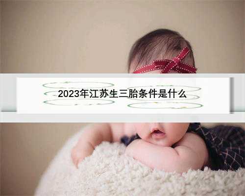 2023年江苏生三胎条件是什么